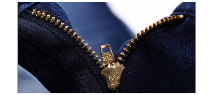 拉链细节:上等黄铜拉链门襟,精致高档,不掉色.