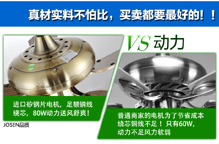 风扇灯 吊扇灯餐厅灯吊灯 电扇灯欧式仿古简约灯具美式客厅风扇吊灯扇电风扇灯 带灯吊扇灯饰 3头风扇吊灯