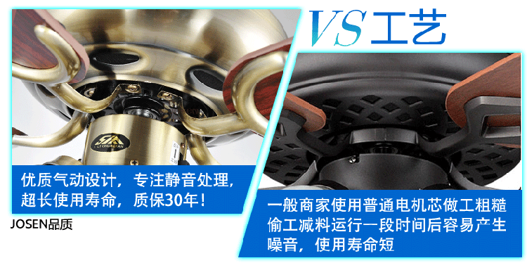 风扇灯 吊扇灯餐厅灯吊灯 电扇灯欧式仿古简约灯具美式客厅风扇吊灯扇电风扇灯 带灯吊扇灯饰 3头风扇吊灯