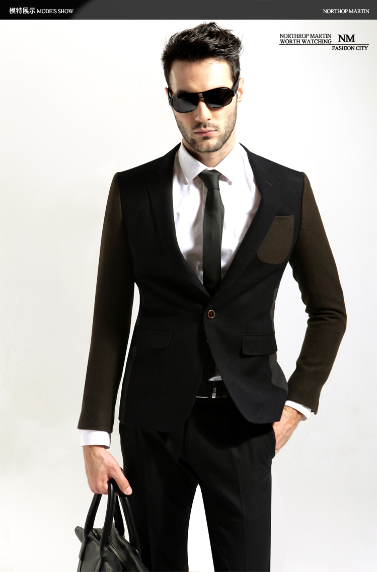 爵士恋人jazzamor男士西服 修身休闲毛料西装nm130733 混色 175/92a