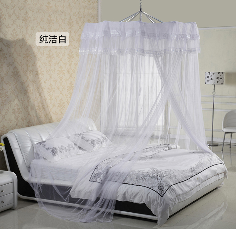 
                                                            圣安贝 蚊帐圆顶加高宫廷吊顶装天花 粉紫色 180*200                