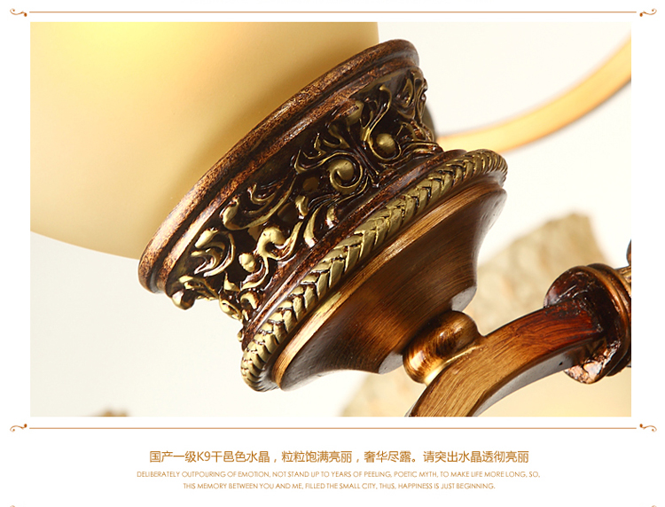 
                                        简普家装灯具欧式吊灯复古客厅吊灯简欧餐厅灯欧式水晶树脂吊灯欧式卧室灯复式别墅吊灯L1019 8头 带LED光源                