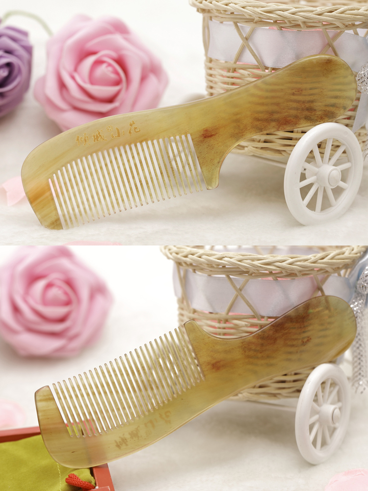 倾城小花绵羊角梳子圆柄中号 创意礼品礼物