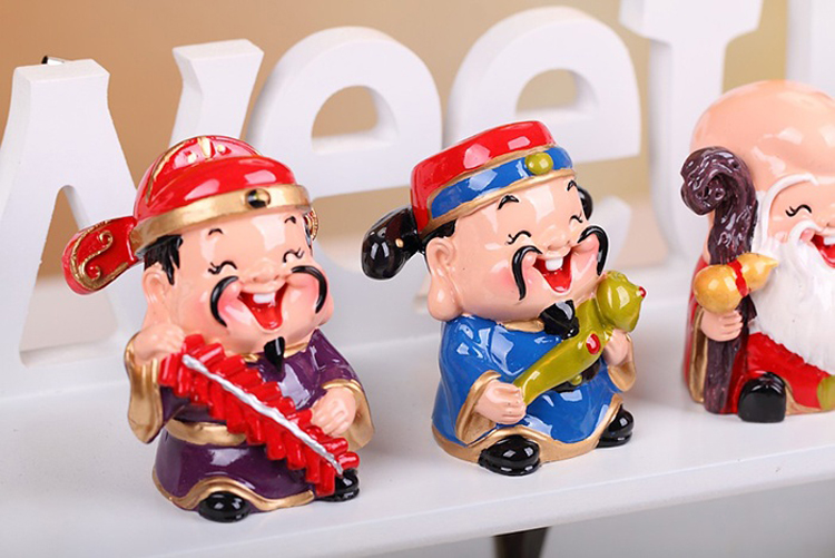 摆件 树脂q版神仙公仔财神 精美汽车饰品 吉祥发财摆件 喜神单只款