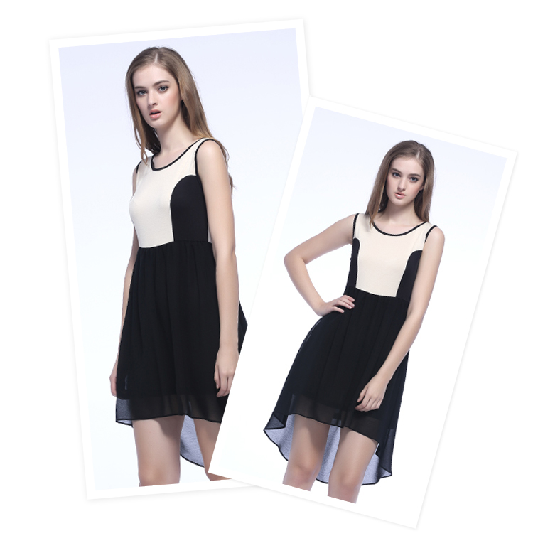 服饰箱包 裙子 > 卡路约翰 2013新款欧美拼接不规则燕尾裙收腰显瘦