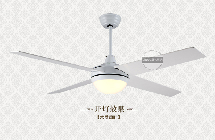 
                                        SINGU昇谷 现代简约吊扇灯 客厅餐厅风扇灯 卧室书房带灯吊扇 风扇吊灯SG830-1 52英寸壁控款                