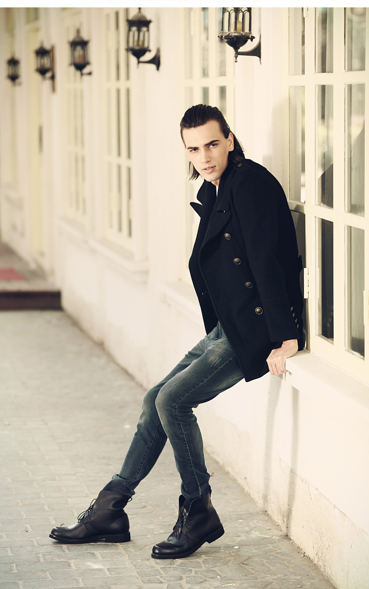 公牛都市gongniudushi气质男靴 英伦牛仔真皮马丁骑士靴 时尚优雅高帮