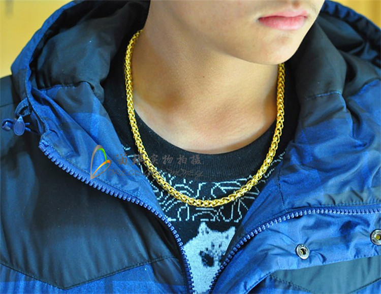 产品名称: 笛琪 2013流行时尚新款 霸王金 镀金男士项链 男生马鞭链