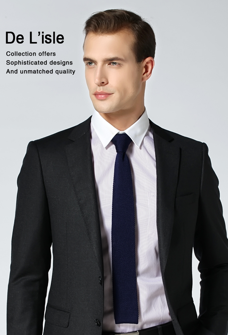 de lisle 男士韩版针织平头窄领带 zl30【图片 价格 品牌 报价】-京东