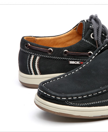 公羊beck 新款生活休闲男鞋 时尚简约真皮单鞋 鞋子男 81261 不系带