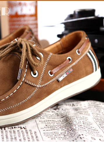 公羊beck 新款生活休闲男鞋 时尚简约真皮单鞋 鞋子男 81261 不系带