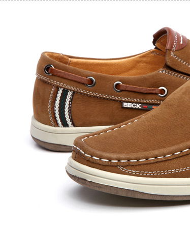 公羊beck 新款生活休闲男鞋 时尚简约真皮单鞋 鞋子男 81261 不系带