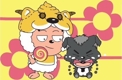 菲绣绣艺 diy数字油画 卡通油画 懒羊羊和小灰灰 10*15 yh-1547