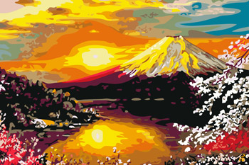 菲绣绣艺 京东商城 > 商品详情 产品名称: 装饰画 手绘无框画 富士山