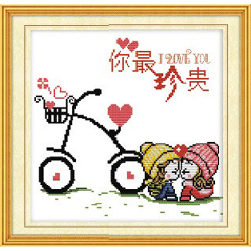 毛衣自行车十字绣图片图片