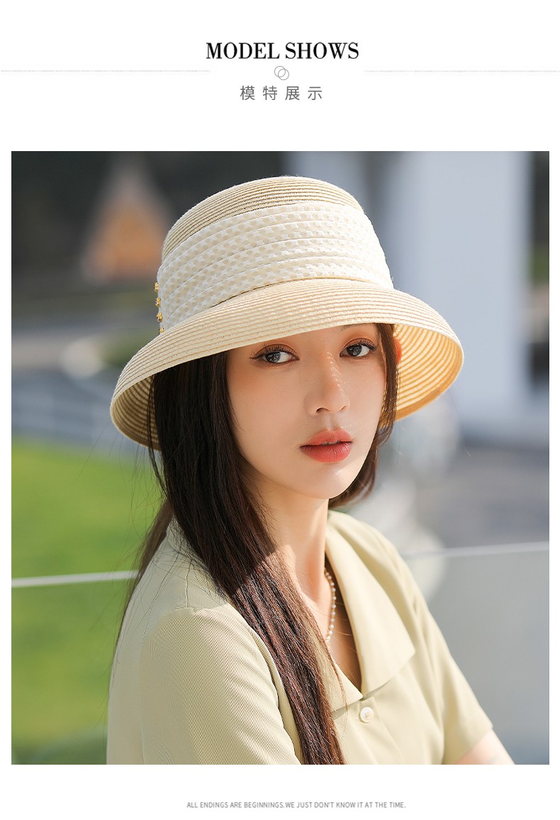 香雪羽秀渔夫帽子女薄款夏季防晒帽女休闲百搭遮阳帽时尚洋气显脸小