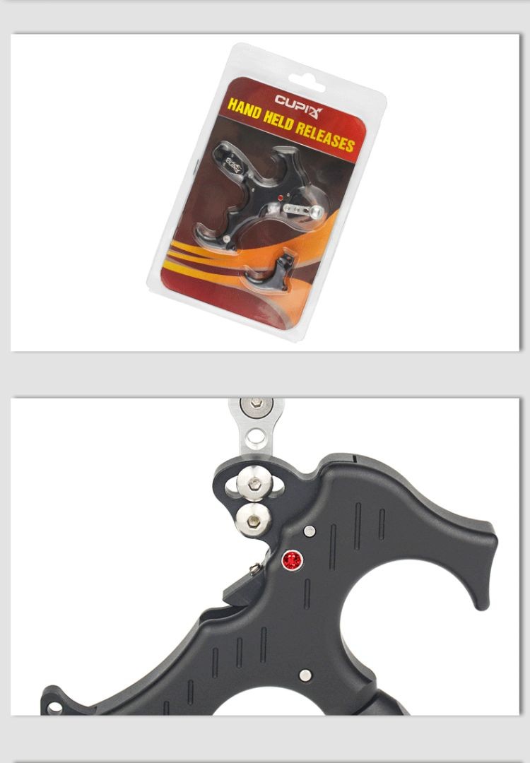 dq撒放器复合滑轮弓用d环可旋转夹式握式腕式钳式四指三指金属弓箭