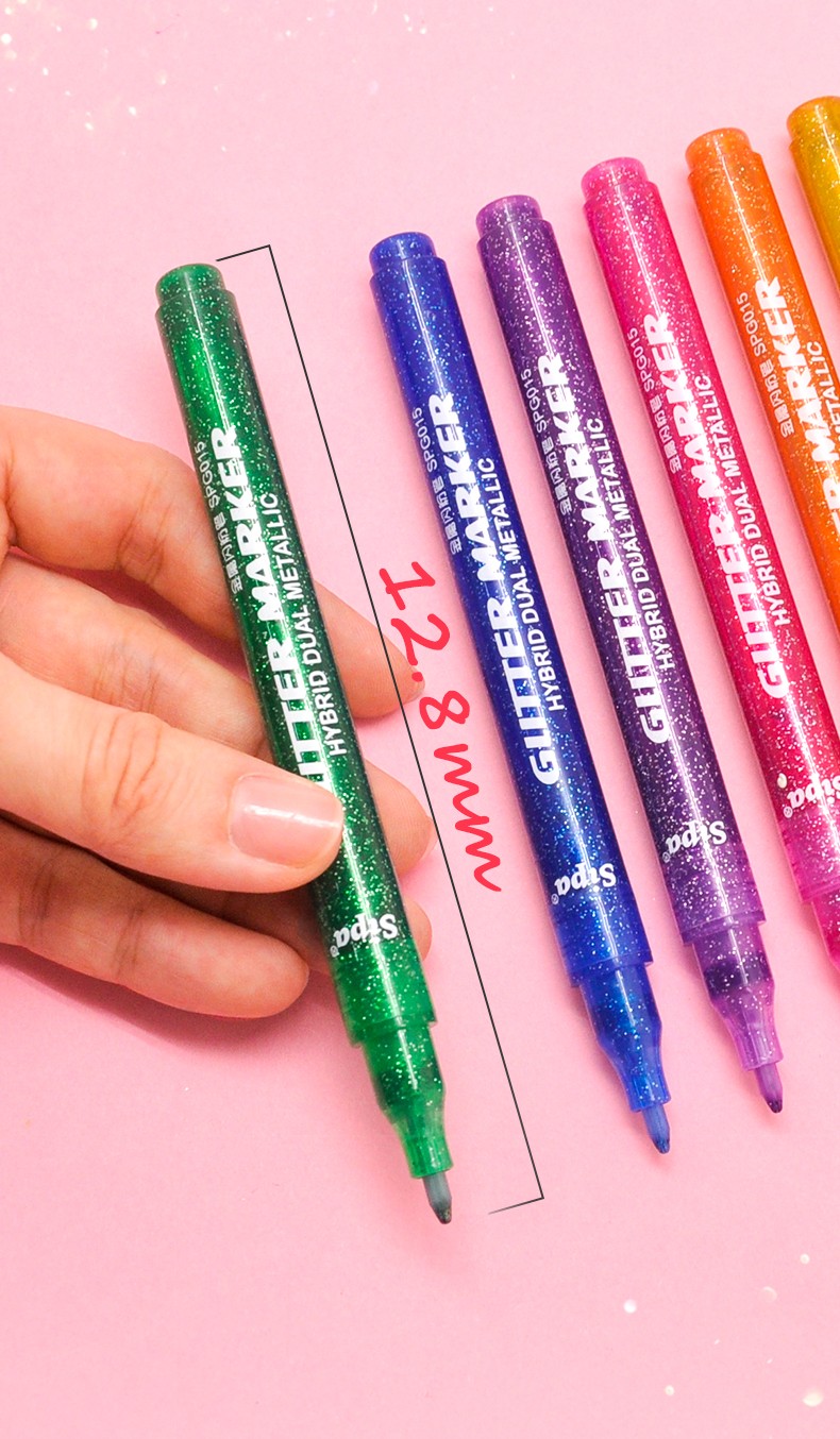 变色荧光流沙珠光绘画 儿童闪粉笔 短款5色装【图片 价格 品牌 报价】