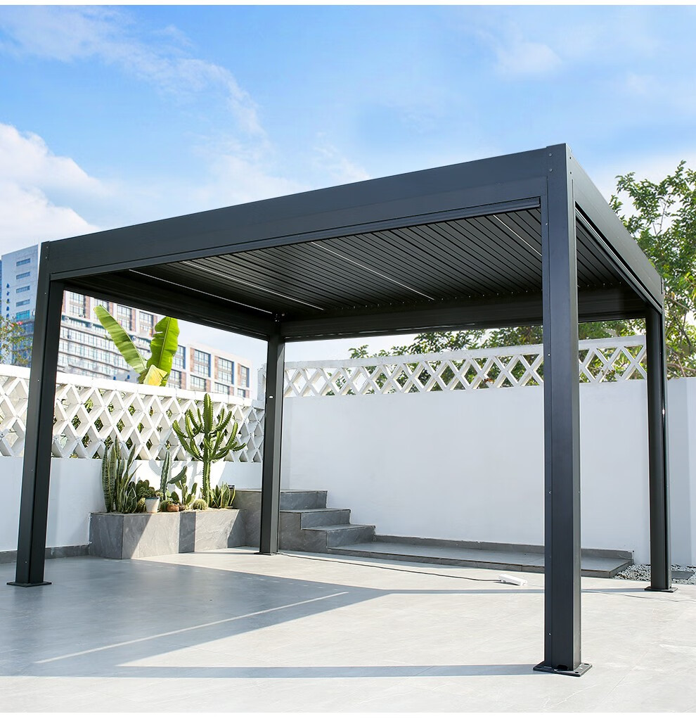 梵派(fapolite)凉亭户外遮光棚露台室外庭院别墅电动翻转百叶阳光房铝