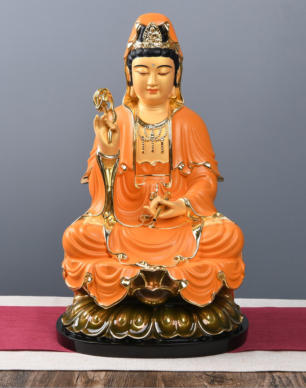 益心阁 铜佛像摆件工艺品 娑婆三圣西方三圣三宝佛 观音地藏释迦牟尼