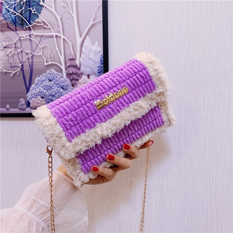 生日礼物韩减冰条线手工编织包包diy成品自制手织包针织抖音同款制作