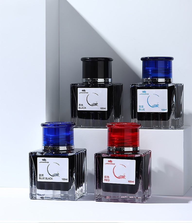 金豪钢笔墨水50ml非碳素出水流畅不堵笔头黑色练字用彩色墨水纯蓝色