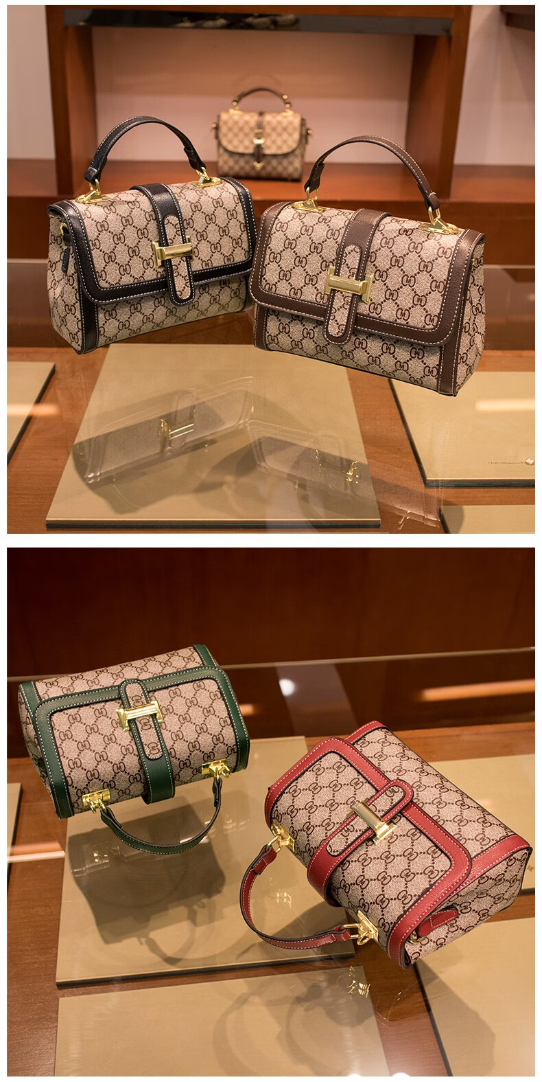 古驰gucci酷奇酷奇包包女包女士包新款时尚小方包印花百搭单肩斜挎包