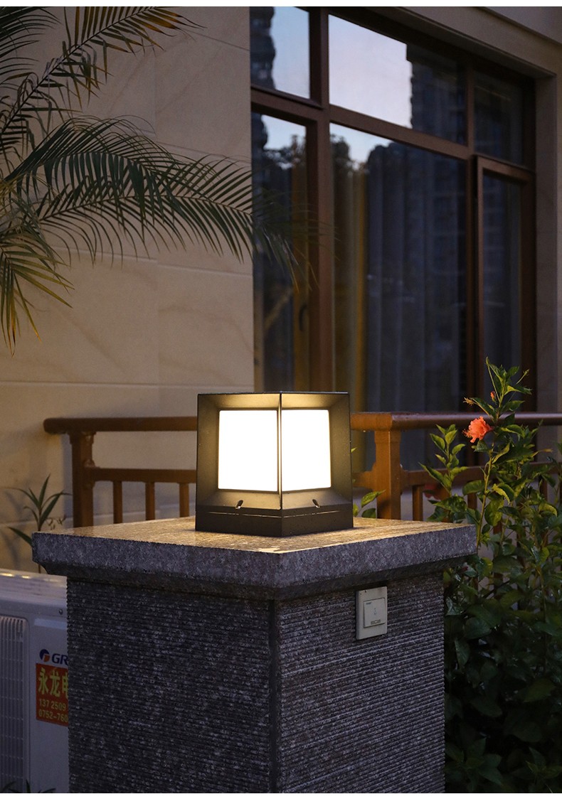 烁室太阳能柱头灯户外防水围墙庭院灯太阳能接电两用