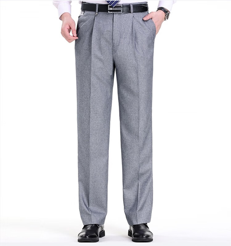 香港老爷车西裤男中年 春夏薄款宽松大码中老年西裤男爸爸装高档大牌