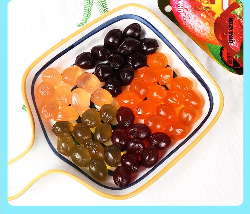 uha悠哈酷露露爆浆果汁软糖味觉糖水果味橡皮糖qq糖儿童零食 草莓味