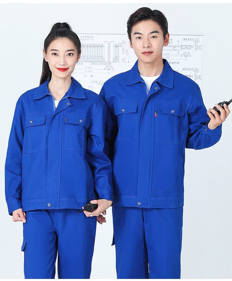 远尐纯棉工作服春秋长袖电焊工上衣劳保服车间工厂车间服批发电焊纯棉