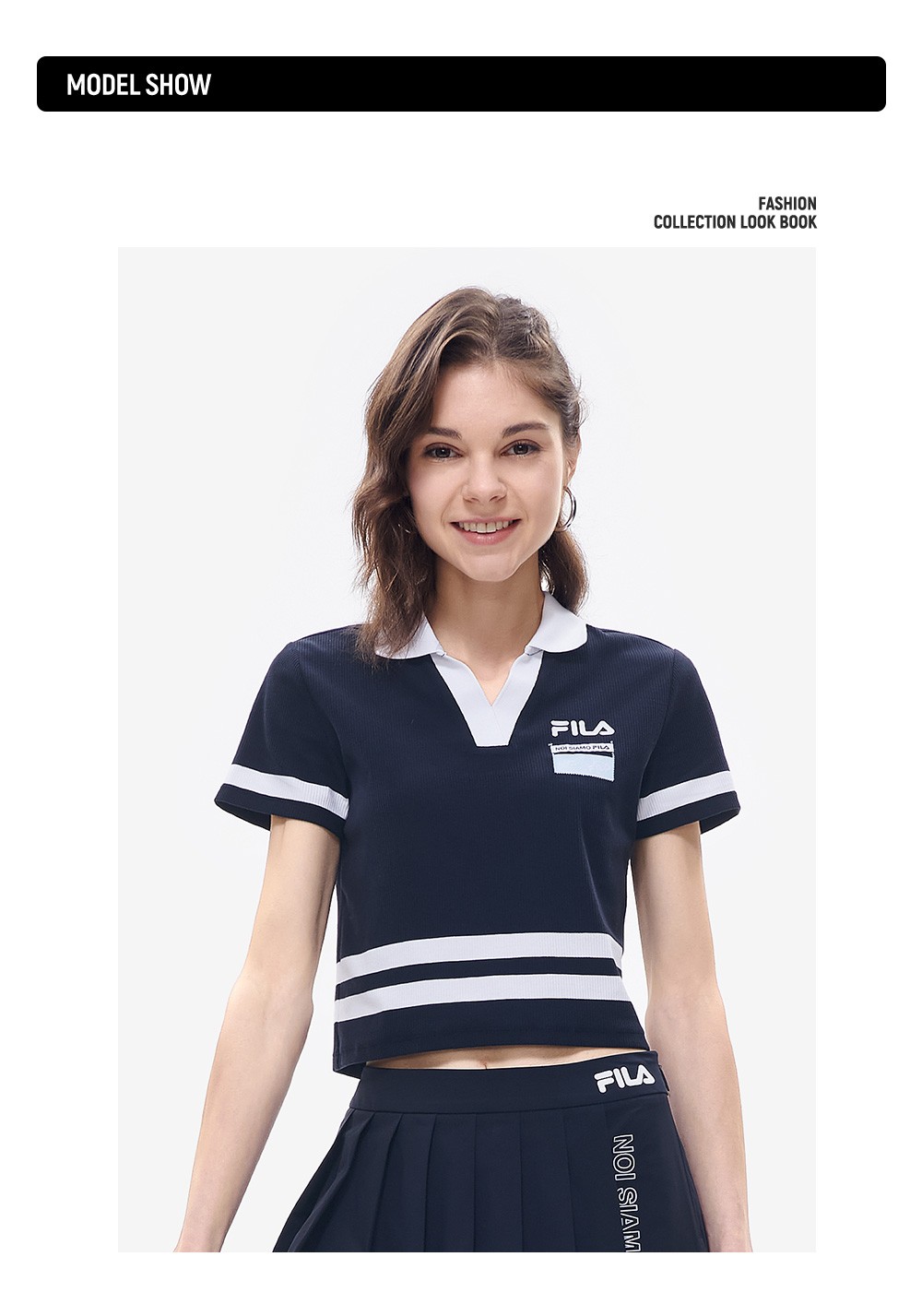 filafusion斐乐潮牌女子短袖polo衫2022年夏季网球运动女装短袖t恤