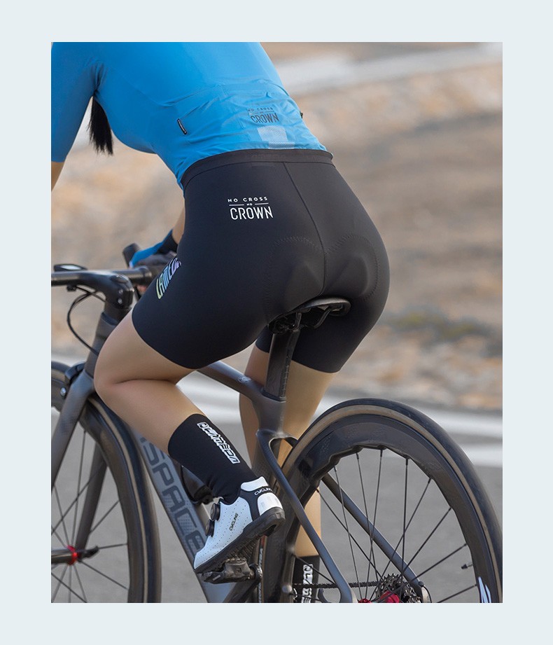 兰帕达2022新款骑行背带裤夏季女士短裤高腰公路自行车裤单车裤子紫红