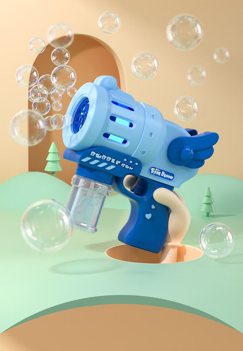 泡泡机吹泡泡玩具泡泡枪带灯光儿童网红相机枪手动电动全自动充电不