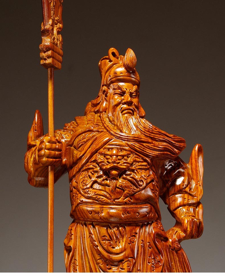 花梨木雕关公像武财神爷摆件佛像家居公司落地装饰红木工艺品店铺开业
