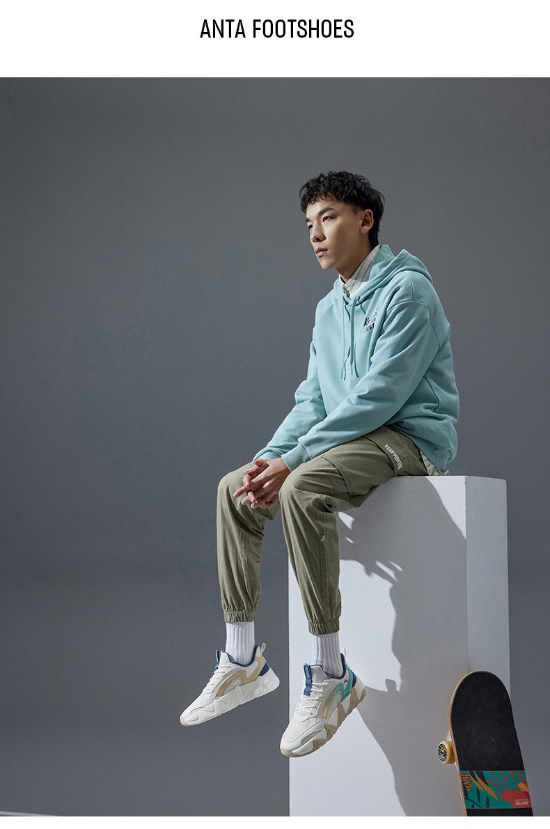 【安踏后浪】安踏男鞋休闲鞋男后浪系列板鞋2022夏季新款透气网面运动