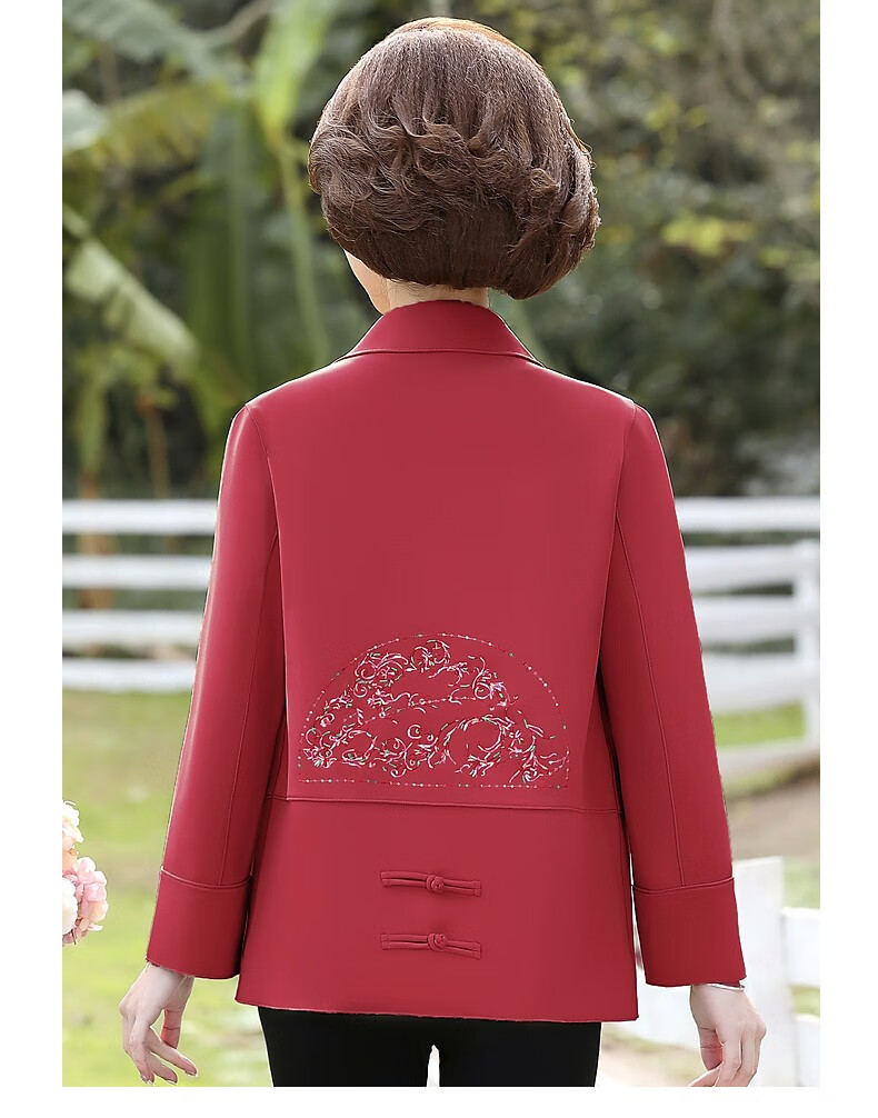 QIUFULUO 2026 Mom's Spring New Fashion Jacket Chinese Style Middle-aged and Elderly Women's Spring and Autumn Coat for 50s and 60s Stylish Clothing 17