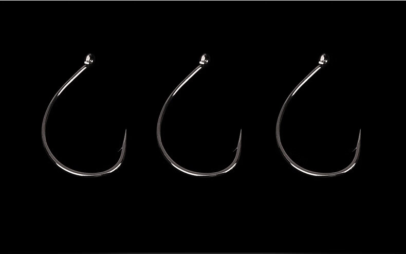 钓之屋黑镍wacky钩倒钓钩倒吊钩路亚钩软饵钩管付钩2号10个包