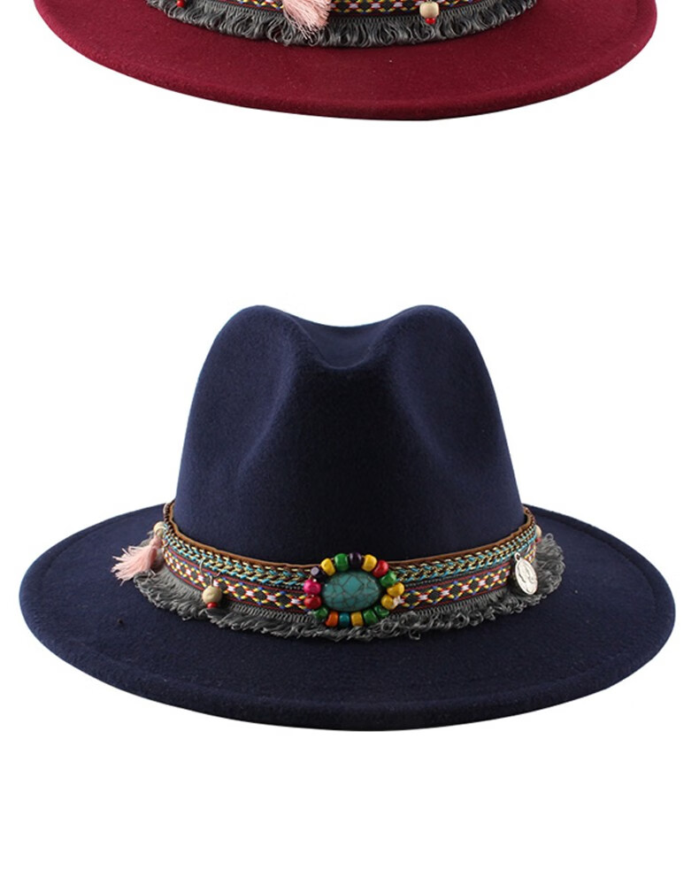 同款时尚帽子英伦大礼帽新郎官舞台表演毛呢帽民族风礼帽绅士毡帽子