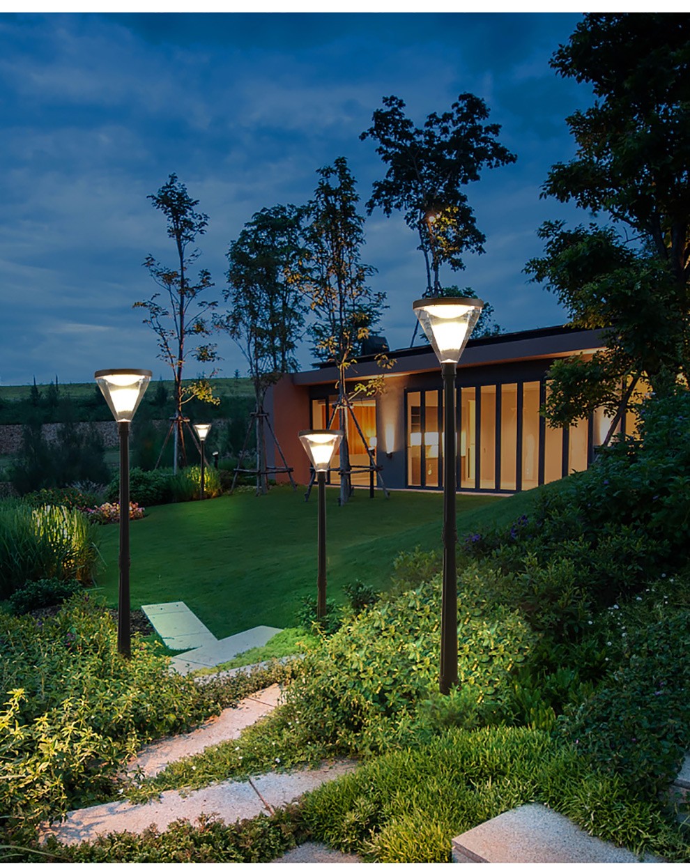 尊彩太阳能灯户外庭院灯室外防水草坪地灯家用超亮高杆路灯太阳能单头