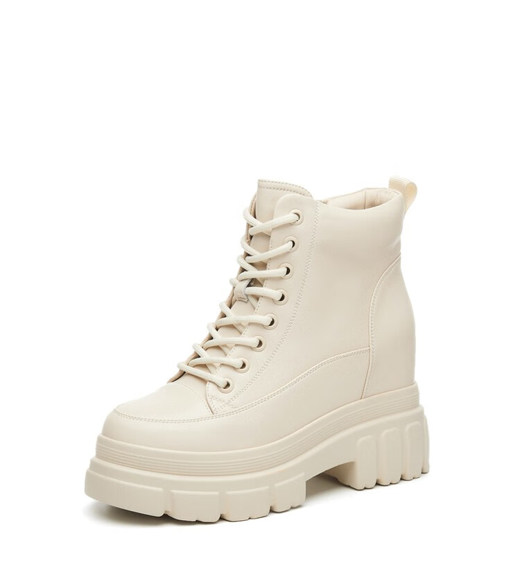 达芙妮内增高厚底马丁靴女2022年新款女鞋春秋厚底单靴内增高短靴英伦