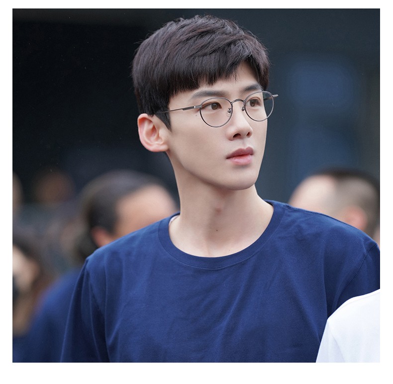 近视男眼镜框男近视可配度数超轻优质合金圆框架眼睛女青年时代雪穆银