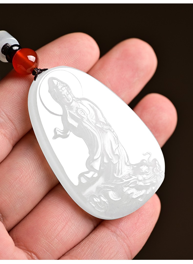 玉华情和田玉观音吊坠男士款玉坠天然新疆玉石挂件玉牌玉佩收藏羊脂玉