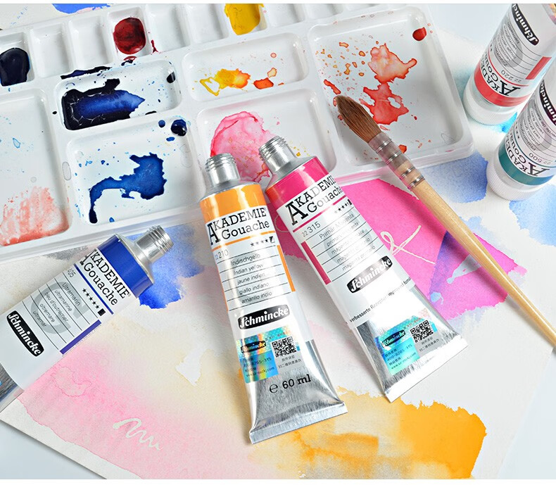 德国史明克水粉颜料60ml管状不透明水彩插画用白色脱胶水粉颜料410