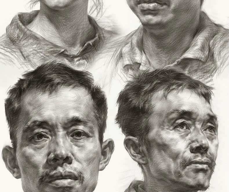 《初学体系2素描头像临摹范本2022烈公文化陈洪彬素描头骨肌肉团块