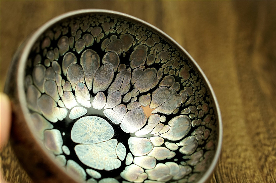 无极油花大结晶佳黎祥建阳建盏主人杯口径93cmh45