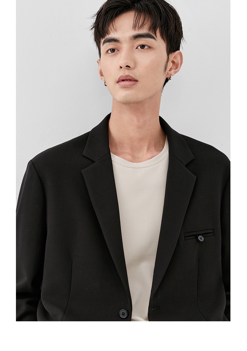 西服男高级感2022春季新款韩版雅痞休闲西装外套男士帅气单西雾灰175l