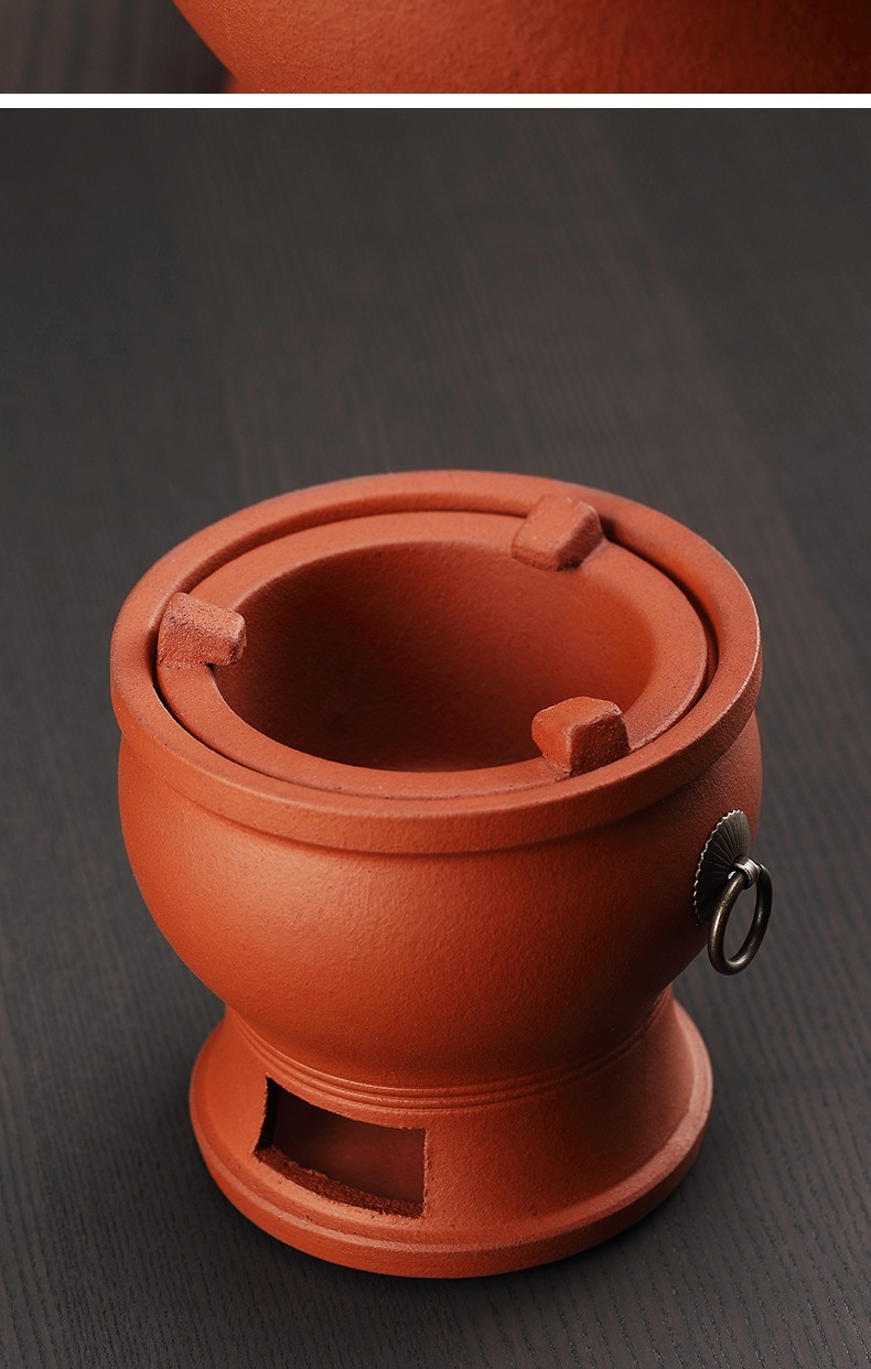 纯手工红泥炭炉烧炭碳火炉烧水壶砂铫壶户外潮州功夫茶具茶炉煮茶器