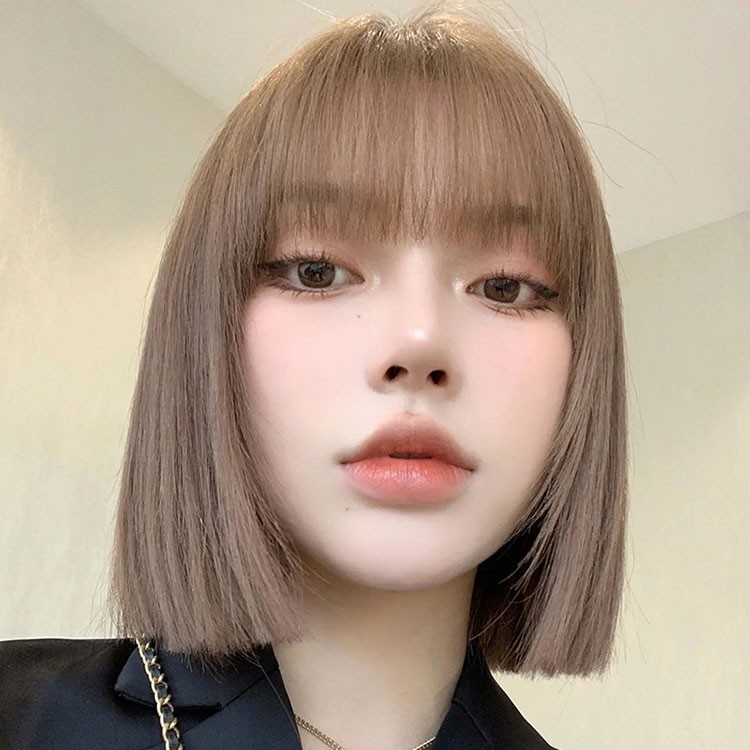 天使丝丝学生波波头假发女短发初恋头发型网红帅气酷潮中短发全头套式