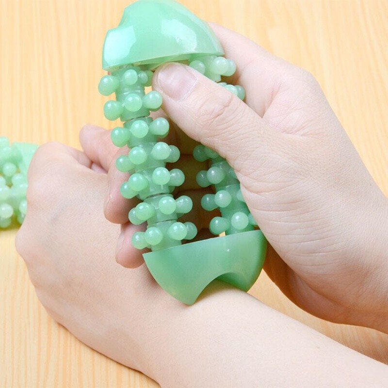 手部手掌按摩器按摩滚轮带刮痧板轮玉手手部穴位按摩活动手指翡翠绿09